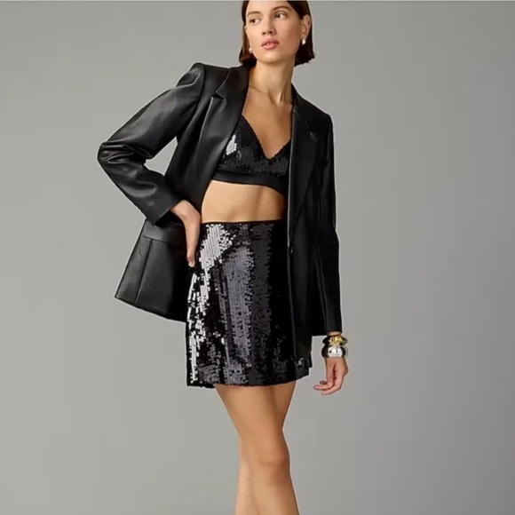 NWT J Crew Collection Sz 8 The Sequin Mini Skirt In Pink Polyester Cocktail - Picture 2 of 7